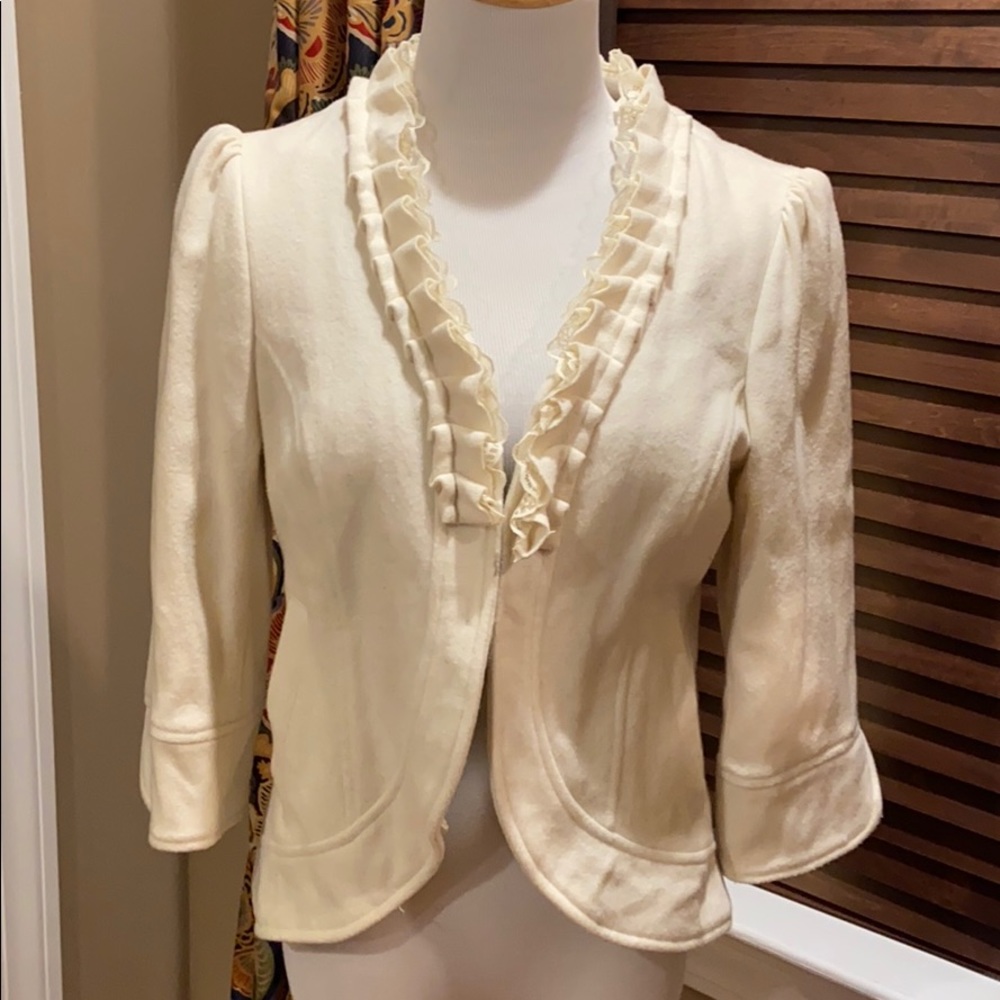 Anthropologie Shyla 3/4 Sleeve Ivory blazer
